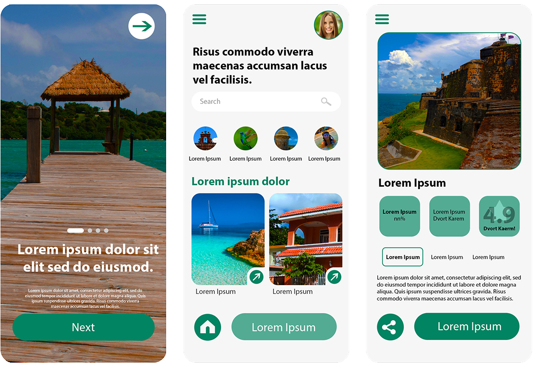 Visual Design Examples for Concierge App